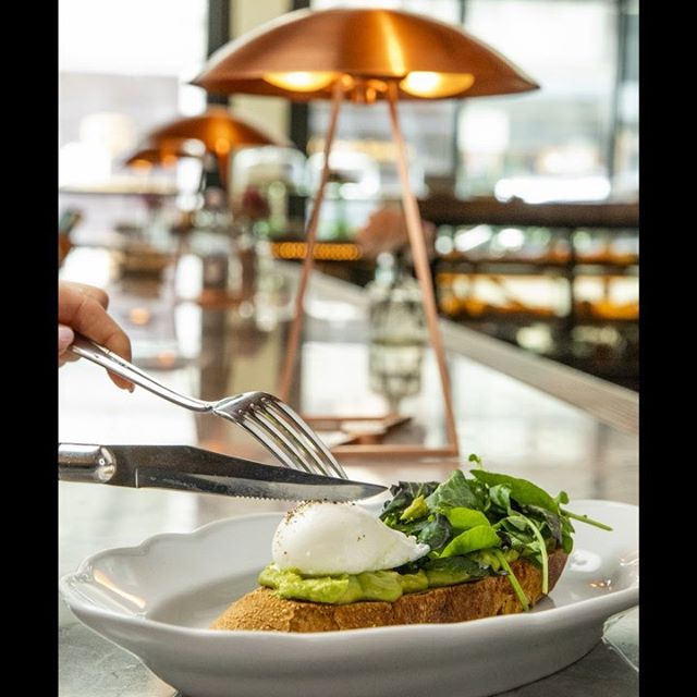 Buongiorno from Feroce Caffè with a perfectly poached egg on top of toasted bread with a velvety spread of avocado! #ferocenyc